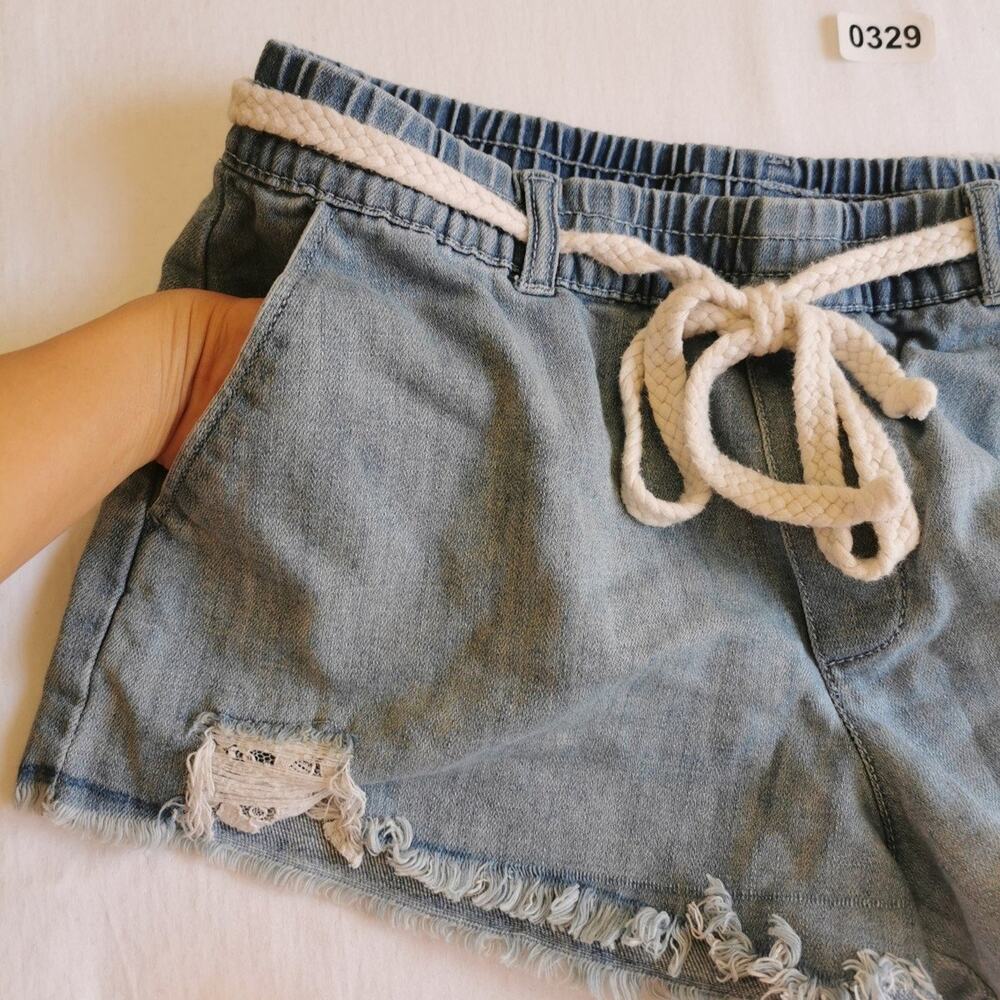 Aerie Women Summer Jean Shorts Frayed Denim size S, Blue - Picture 7 of 10